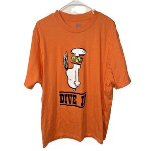 Levi's Snoopy Collab Orange T Shirt Dive In Size Large